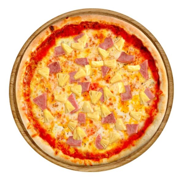 Pizza Hawaii mit Ananas, Schinken & Mozzarella – frisch gebacken bei Tasty Food.